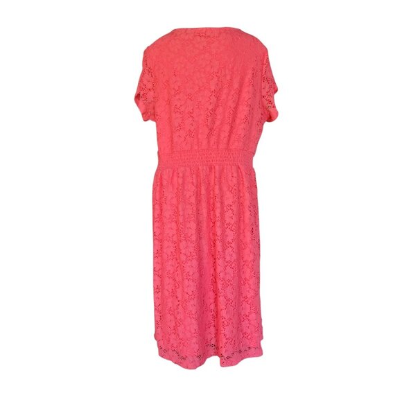 Isaac Mizrahi Live! Dress Short Sleeve Salmon Women's Woman's Size Large - Picture 4 of 8